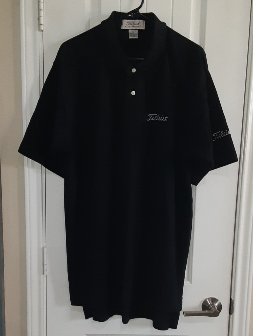 VTG 90s Titleist by Corbin Golf Polo Shirt Men's XL Black Combed Cotton Retro
